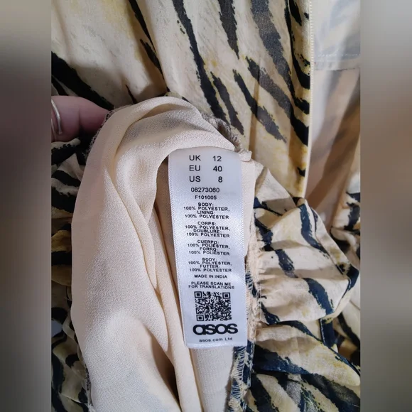Asos Ruched Tiger Print Dress Size 8 - Picture 6 of 6